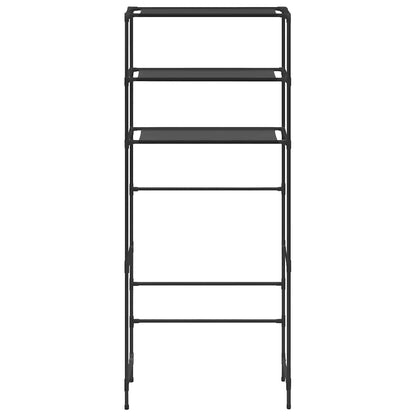 Scaffale per Lavatrice con 3 Ripiani Nero 69x28x169 cm