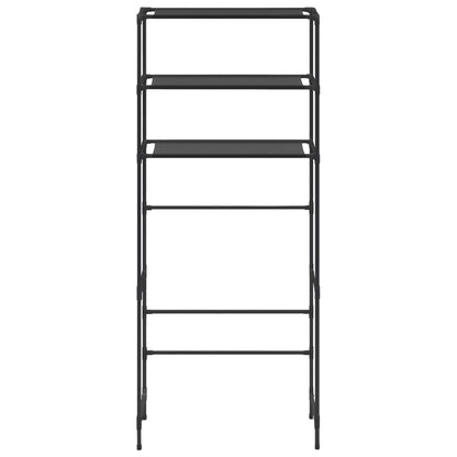 Scaffale per Lavatrice con 3 Ripiani Nero 69x28x169 cm