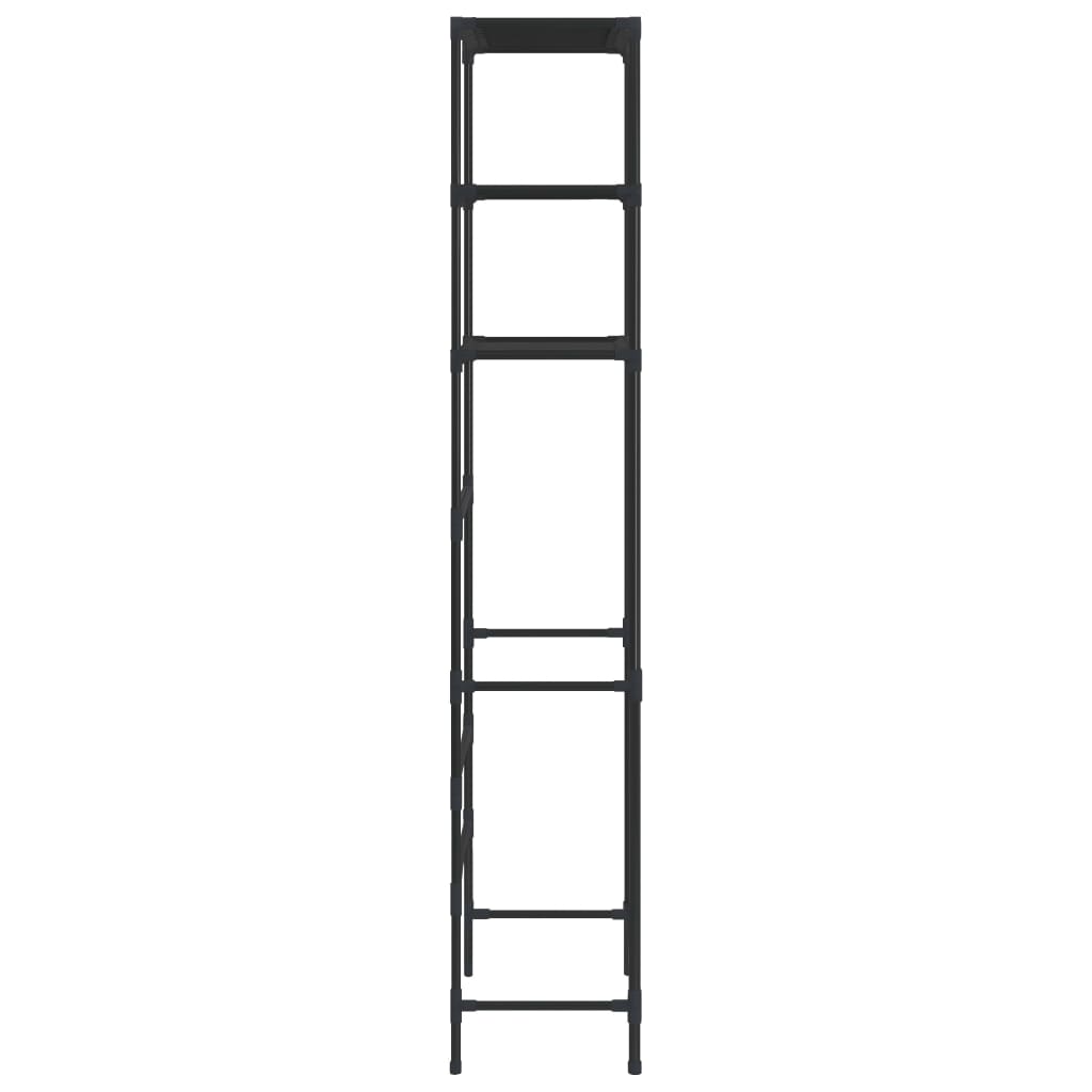 Scaffale per Lavatrice con 3 Ripiani Nero 69x28x169 cm