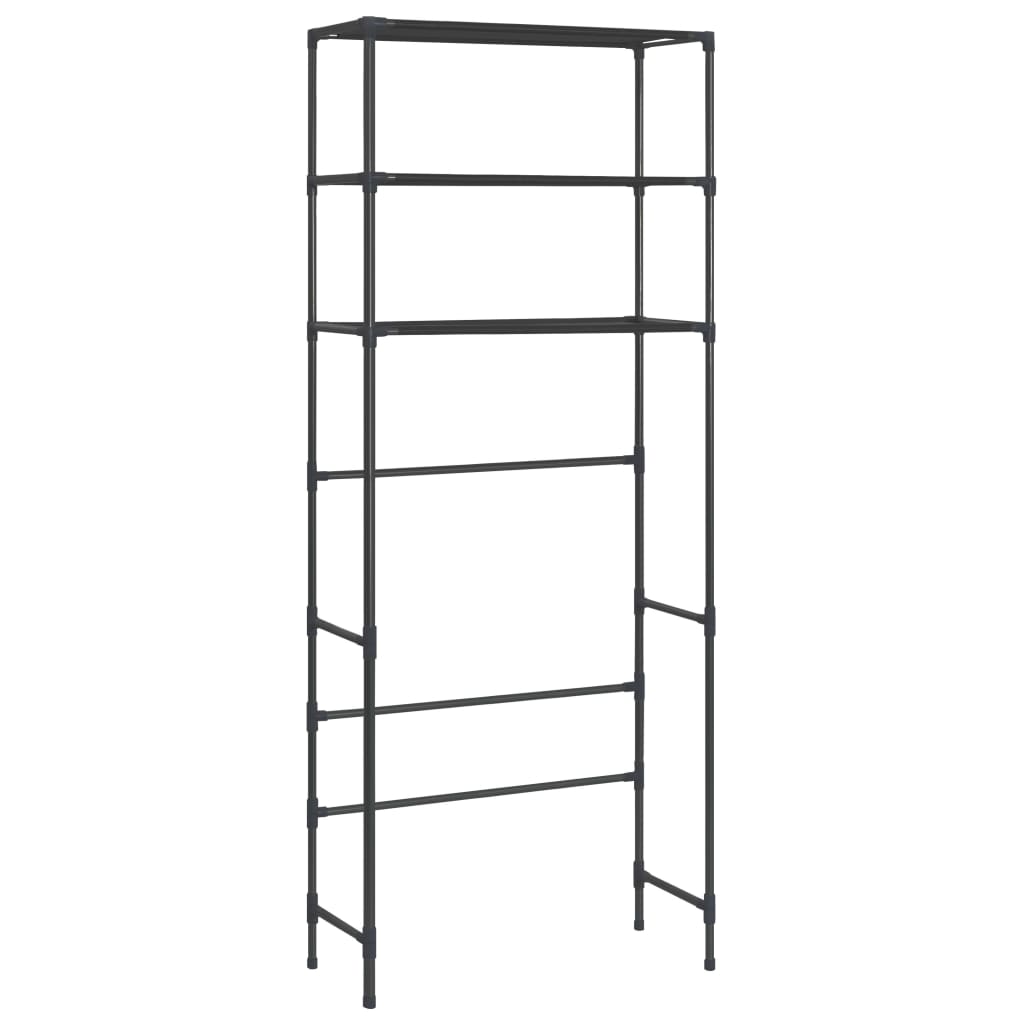Scaffale per Lavatrice con 3 Ripiani Nero 69x28x169 cm - homemem39