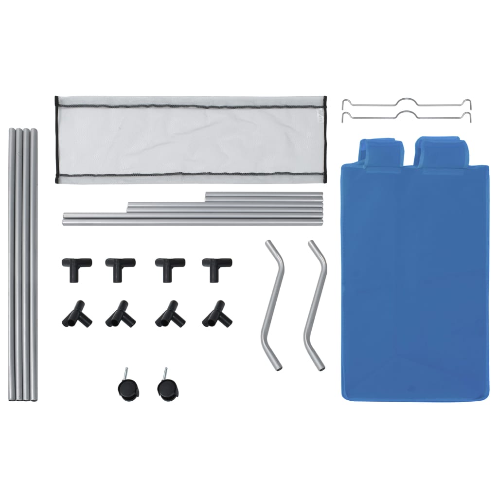 Portabiancheria con 3 Scomparti in Acciaio Blu - homemem39