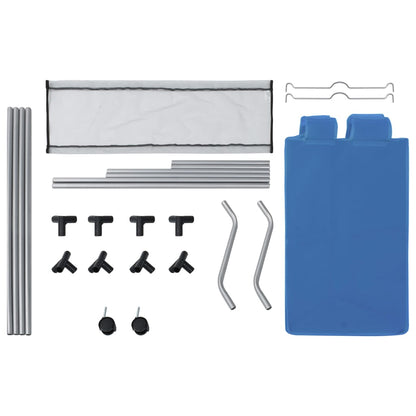 Portabiancheria con 3 Scomparti in Acciaio Blu - homemem39