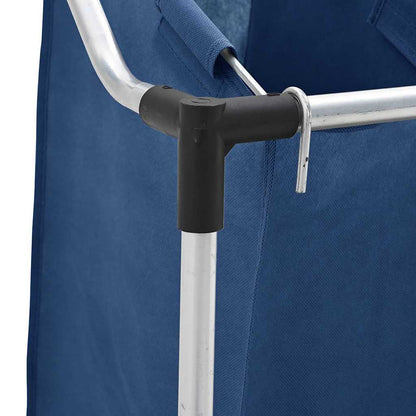 Portabiancheria con 4 Scomparti in Acciaio Blu - homemem39