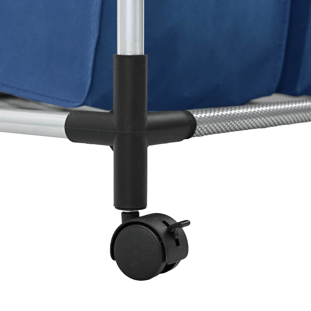 Portabiancheria con 4 Scomparti in Acciaio Blu - homemem39