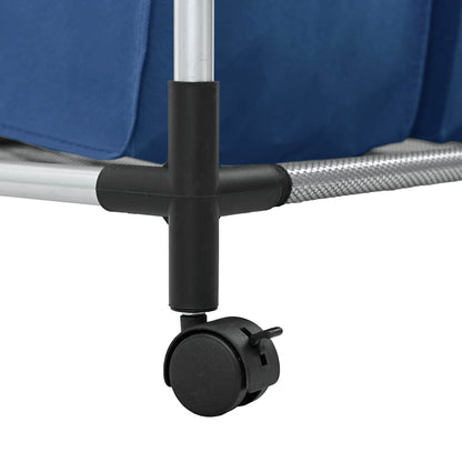 Portabiancheria con 4 Scomparti in Acciaio Blu - homemem39