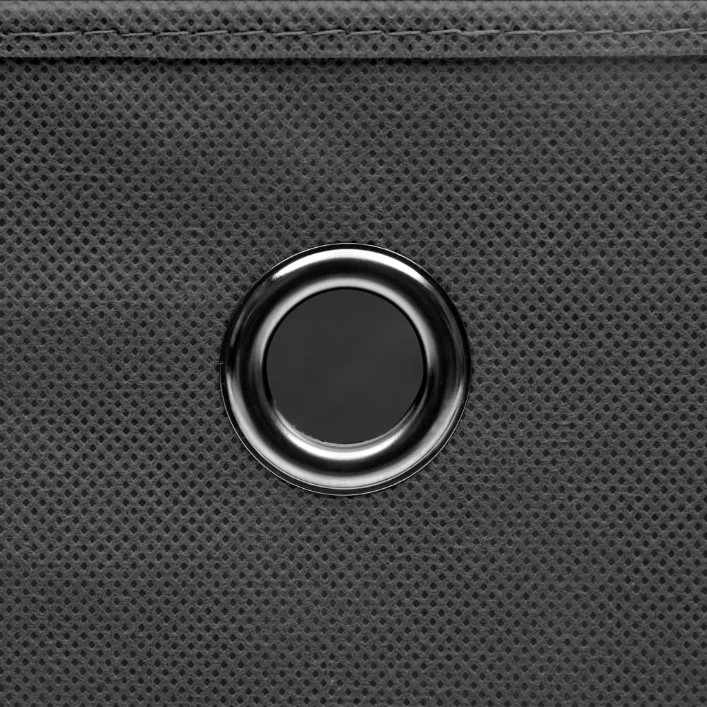 Scatole Portaoggetti con Coperchi 10pz Grigi 32x32x32cm Tessuto