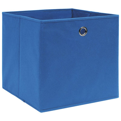 Scatole Portaoggetti con Coperchi 4 pz Blu 32x32x32 cm Tessuto