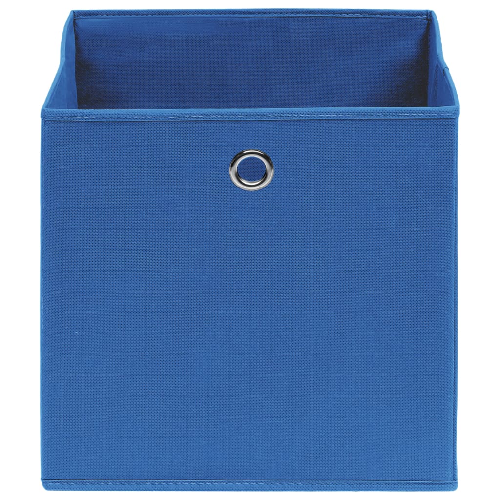 Scatole Portaoggetti con Coperchi 4 pz Blu 32x32x32 cm Tessuto
