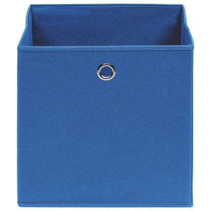 Scatole Portaoggetti con Coperchi 10pz Blu 32x32x32 cm Tessuto