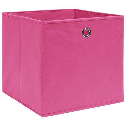 Scatole Portaoggetti con Coperchi 4pz Rosa 32x32x32 cm Tessuto