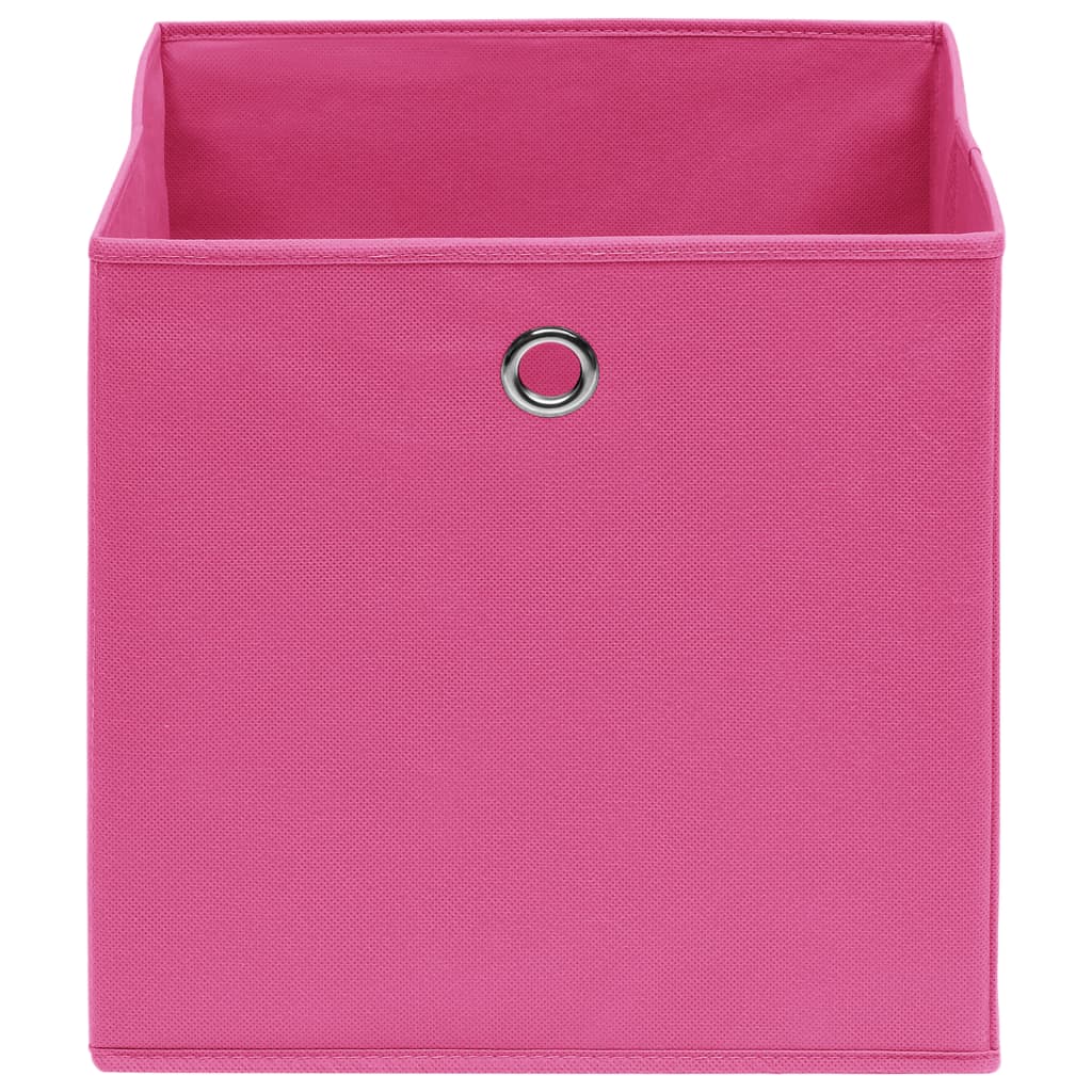 Scatole Portaoggetti con Coperchi 4pz Rosa 32x32x32 cm Tessuto