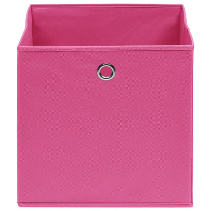 Scatole Portaoggetti con Coperchi 4pz Rosa 32x32x32 cm Tessuto