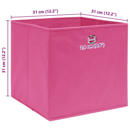 Scatole Portaoggetti 10 pz Rosa 32x32x32 cm Tessuto