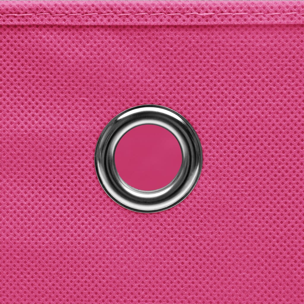 Scatole Portaoggetti con Coperchi 10pz Rosa 32x32x32 cm Tessuto | homemem39