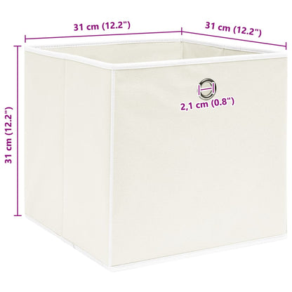 Scatole Portaoggetti 10pz Bianche 32x32x32 cm Tessuto - homemem39