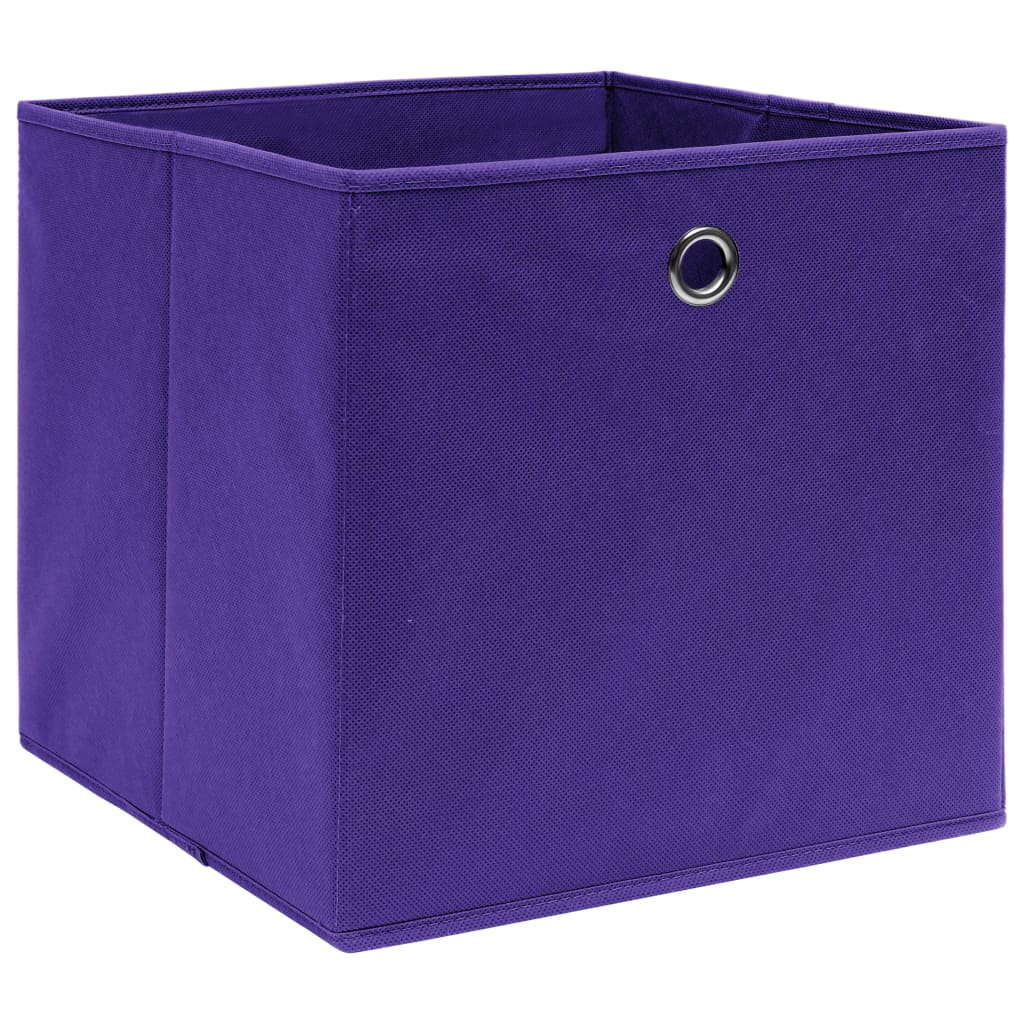 Scatole Portaoggetti 4pz Viola 32x32x32 cm Tessuto - homemem39