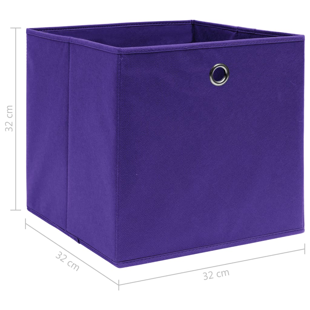 Scatole Portaoggetti 4pz Viola 32x32x32 cm Tessuto - homemem39