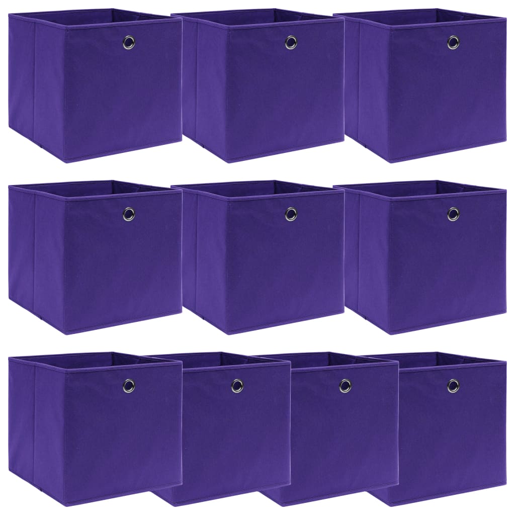 Scatole Portaoggetti 10pz Viola 32x32x32 cm Tessuto - homemem39