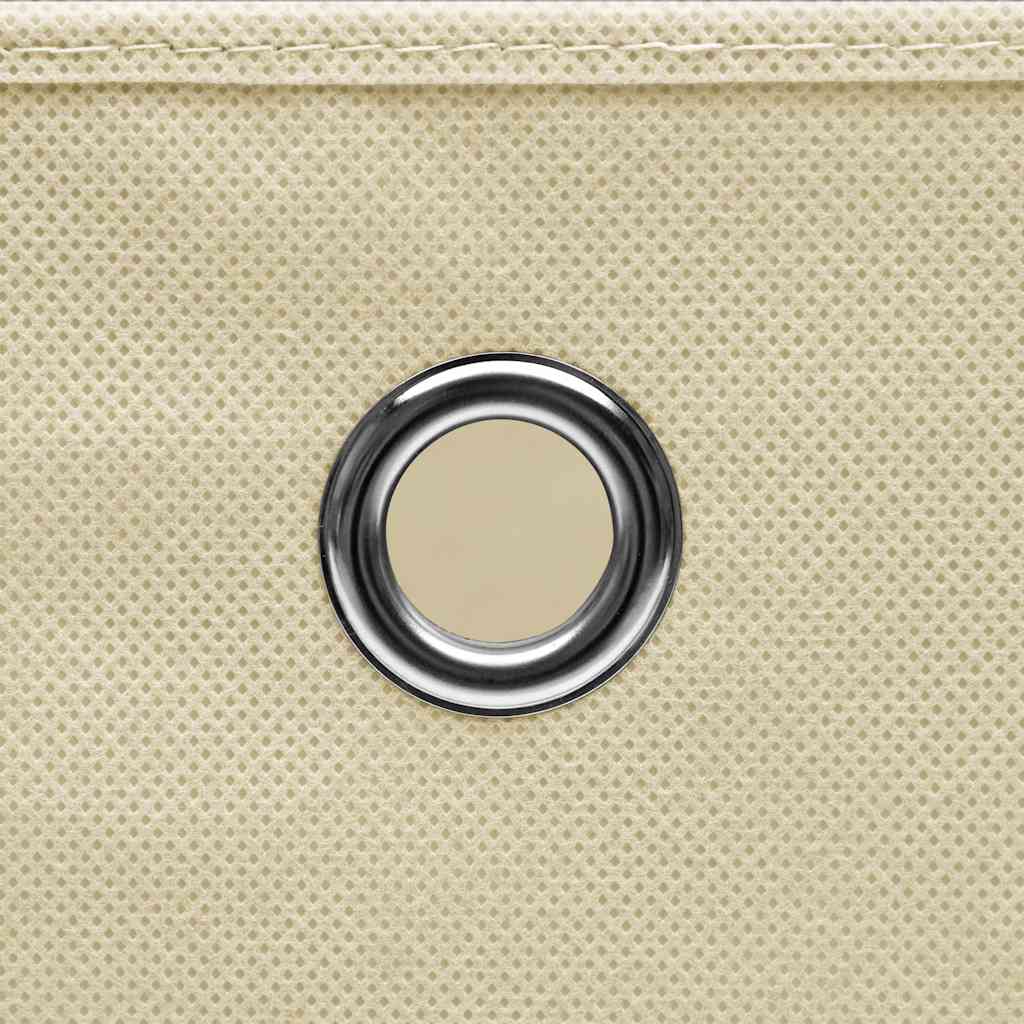 Scatole Portaoggetti con Coperchi 10pz Crema 32x32x32cm Tessuto | homemem39