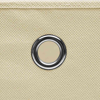 Scatole Portaoggetti con Coperchi 10pz Crema 32x32x32cm Tessuto | homemem39