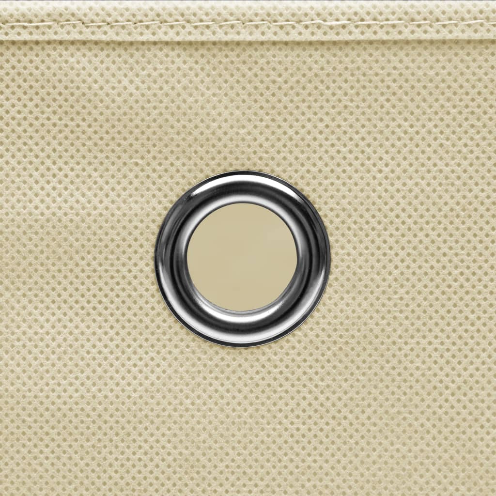 Scatole Portaoggetti con Coperchi 10pz Crema 32x32x32cm Tessuto - homemem39