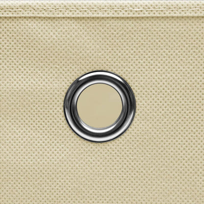 Scatole Portaoggetti con Coperchi 10pz Crema 32x32x32cm Tessuto - homemem39