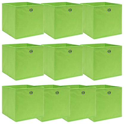 Scatole Portaoggetti 10pz Verdi 32x32x32 cm Tessuto - homemem39