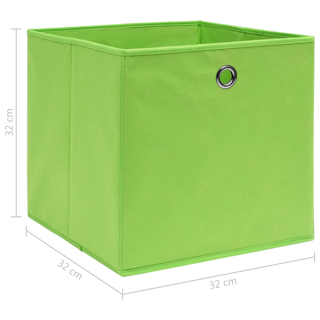 Scatole Portaoggetti 10pz Verdi 32x32x32 cm Tessuto - homemem39