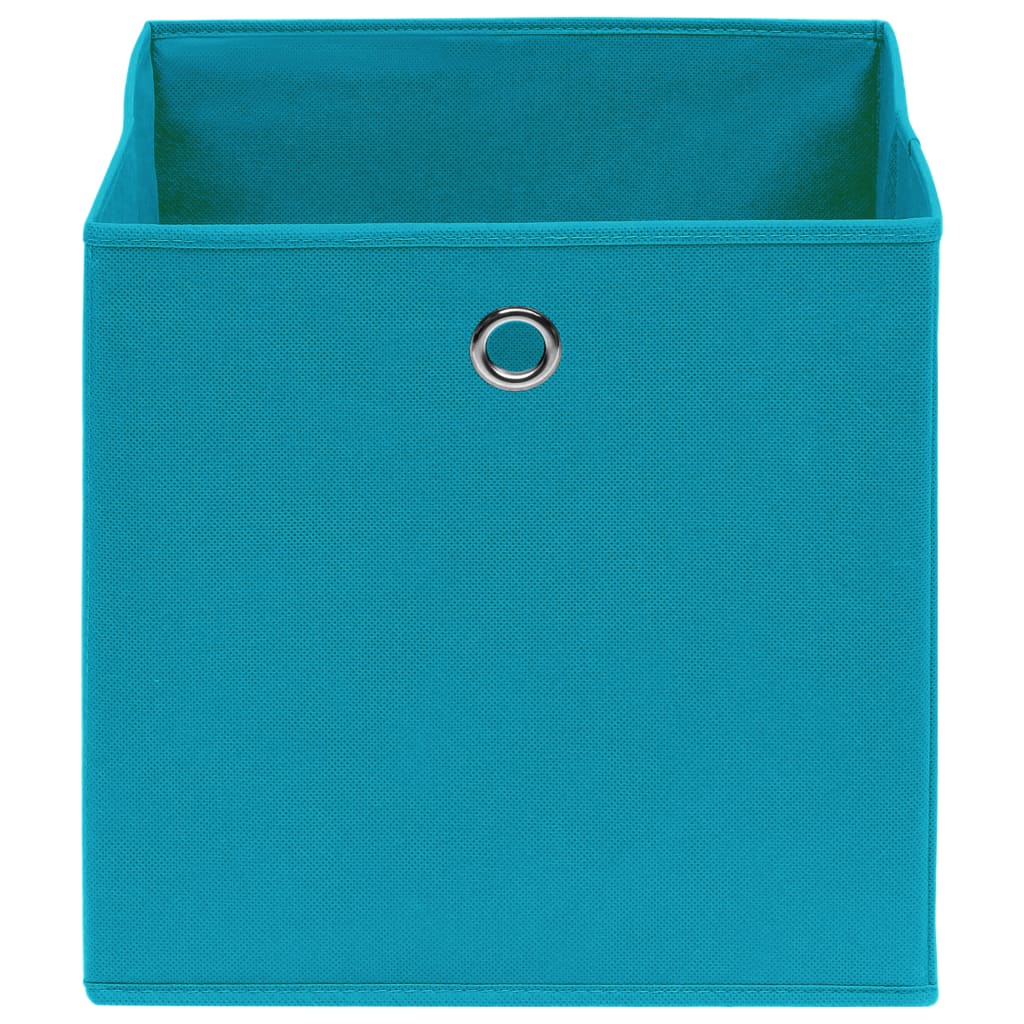 Scatole Portaoggetti 10pz Azzurre 32x32x32 cm Tessuto