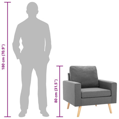 Poltrona Grigio Chiaro in Tessuto - homemem39