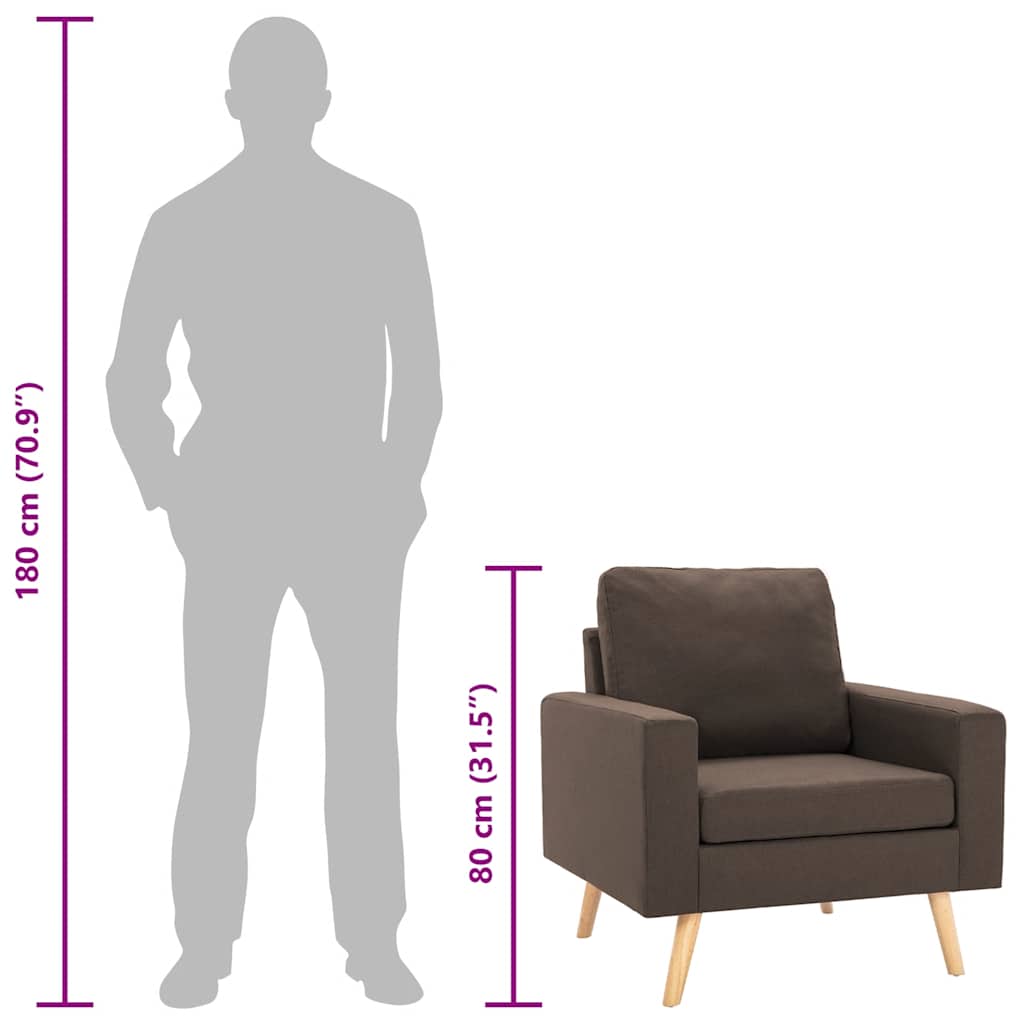 Poltrona Marrone in Tessuto - homemem39