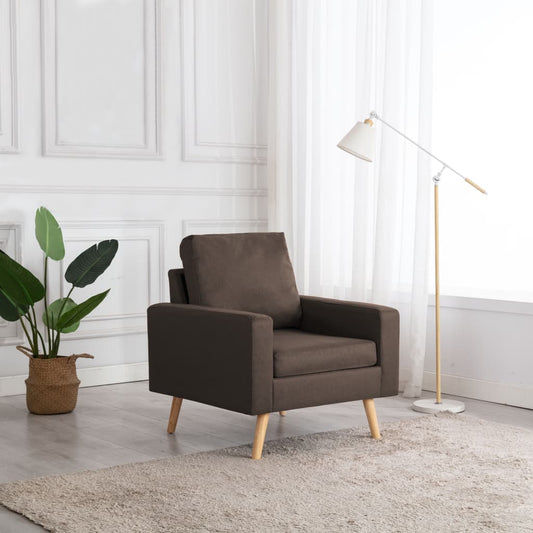 Brown Fabric Armchair