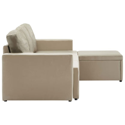 Divano Letto Modulare a 3 Posti Cappuccino in Similpelle | homemem39