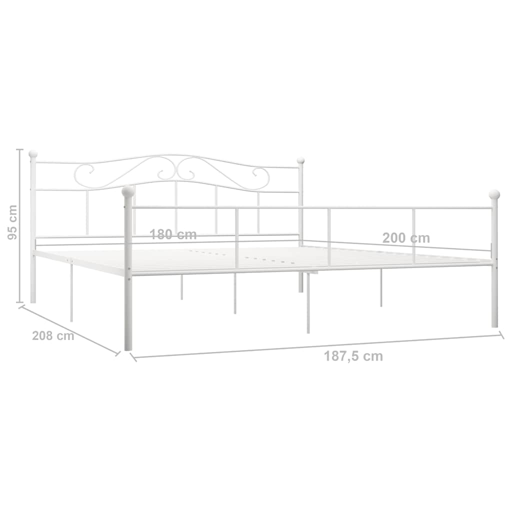 Giroletto Bianco in Metallo 180x200 cm | homemem39