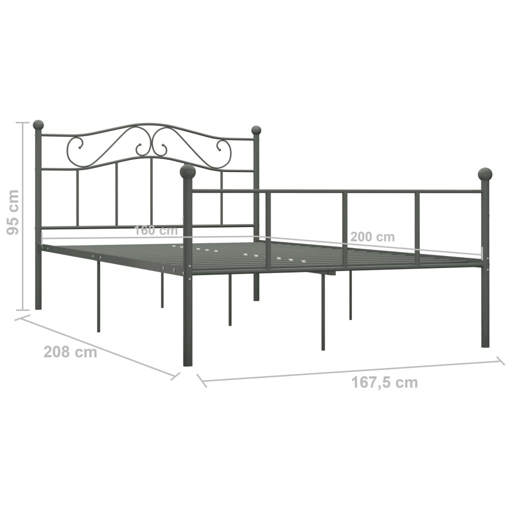 Giroletto Grigio in Metallo 160x200 cm | homemem39