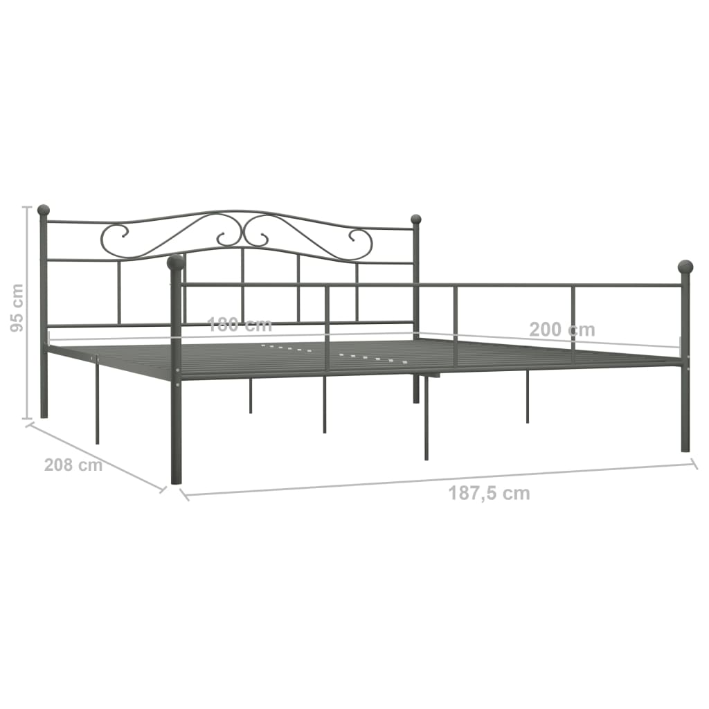 Giroletto Grigio in Metallo 180x200 cm | homemem39