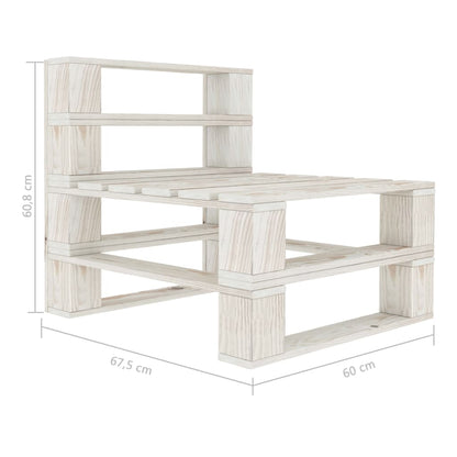 Divano Centrale da Giardino Pallet con Cuscini Crema in Legno | homemem39