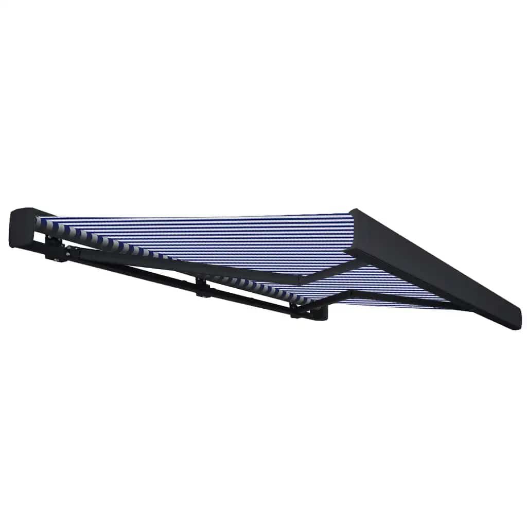 Tenda a Cassonetto Motorizzata 350x250 cm Blu e Bianco - homemem39