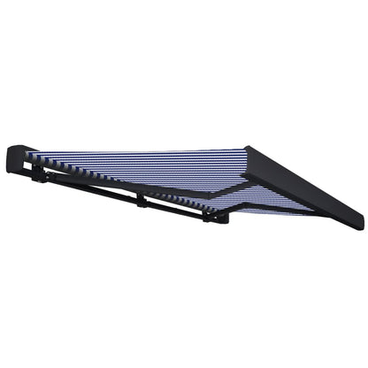 Tenda a Cassonetto Motorizzata 450x300 cm Blu e Bianco - homemem39