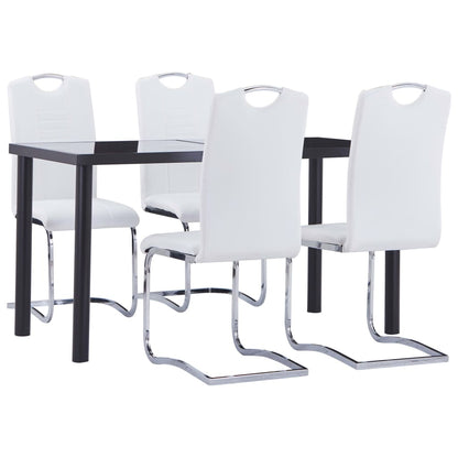 Set Sala da Pranzo 5 pz in Similpelle Bianco