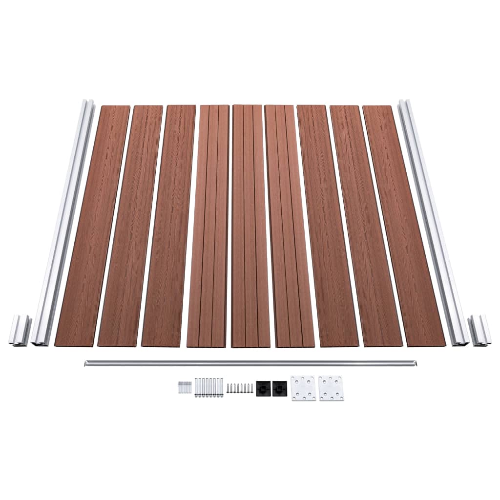 Recinzione da Giardino in WPC 1391x186 cm Marrone | homemem39