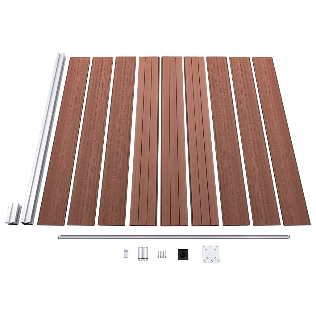 Recinzione da Giardino in WPC 1564x186 cm Marrone | homemem39