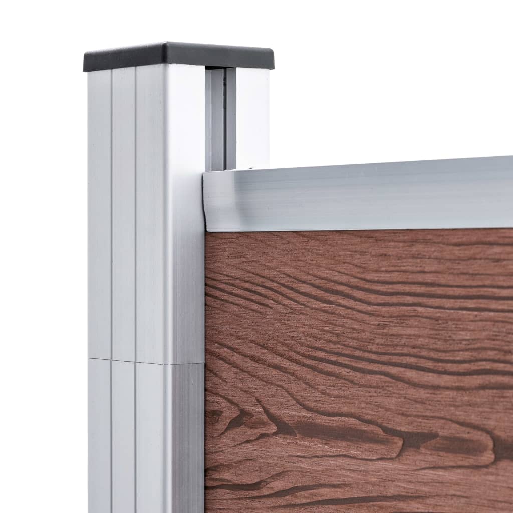 Recinzione da Giardino in WPC 1564x186 cm Marrone | homemem39