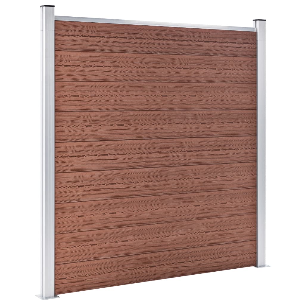 Recinzione da Giardino in WPC 1737x186 cm Marrone | homemem39