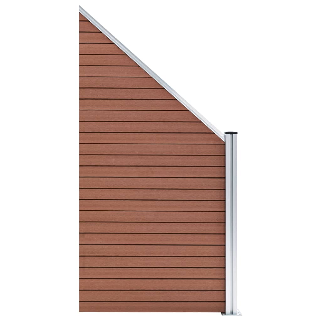 Pannelli Recinzione 3 Quadrati 1 Inclinato 619x186cm Marrone | homemem39