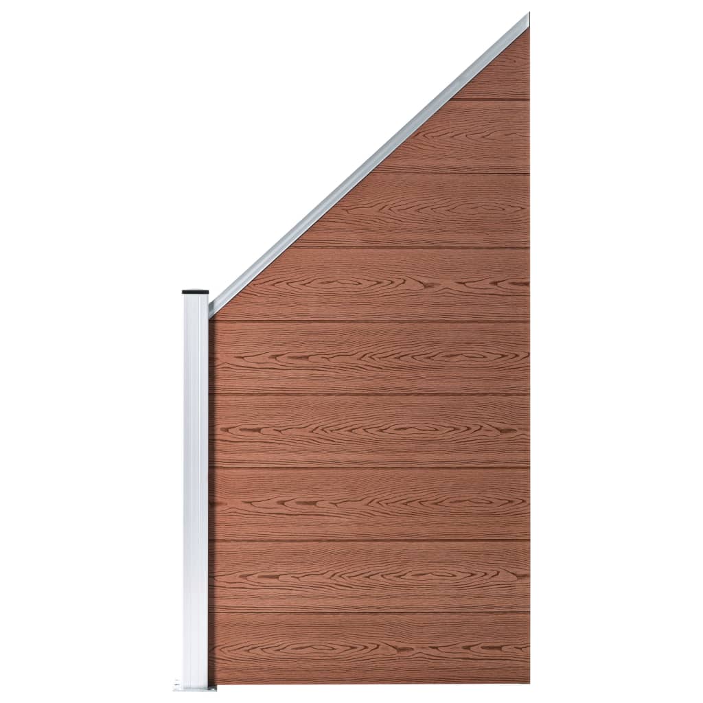 Pannelli Recinzione 3 Quadrati 1 Inclinato 619x186cm Marrone | homemem39