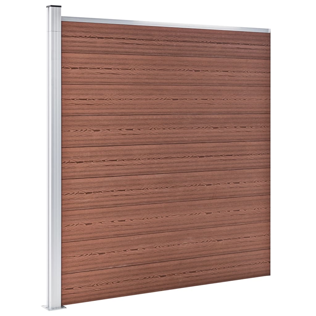 Pannelli Recinzione 8 Quadrati 1 Inclinato 1484x186cm Marrone | homemem39