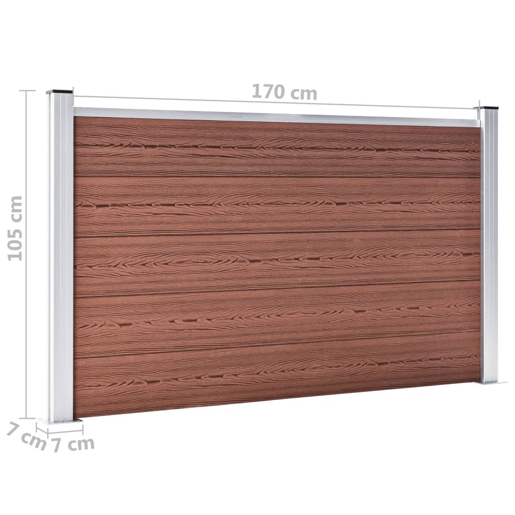 Pannello di Recinzione in WPC 699x106 cm Marrone | homemem39