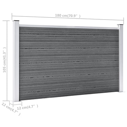 Recinzione da Giardino in WPC 353x106 cm Grigia