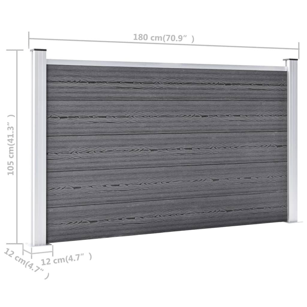Recinzione da Giardino in WPC 526x106 cm Grigia | homemem39